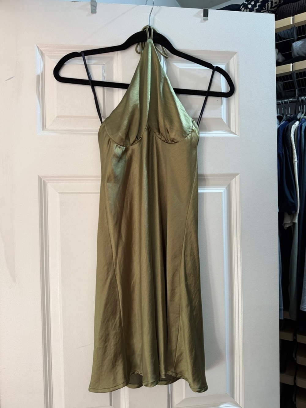 White Fox Boutique Olive Halter Midi Dress